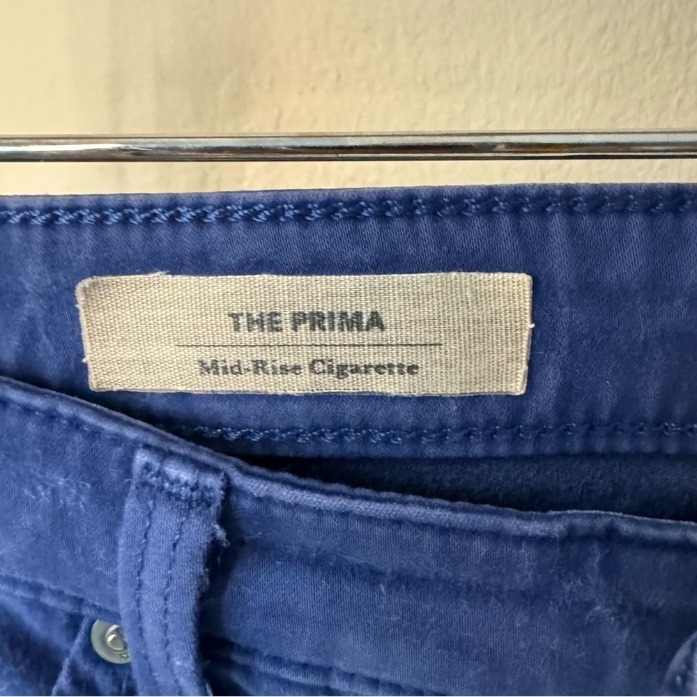 AG Adriano Goldschmidt Prima Cigarette Mid-Rise Stretch Sateen Jeans Royal Blue - Picture 2 of 15